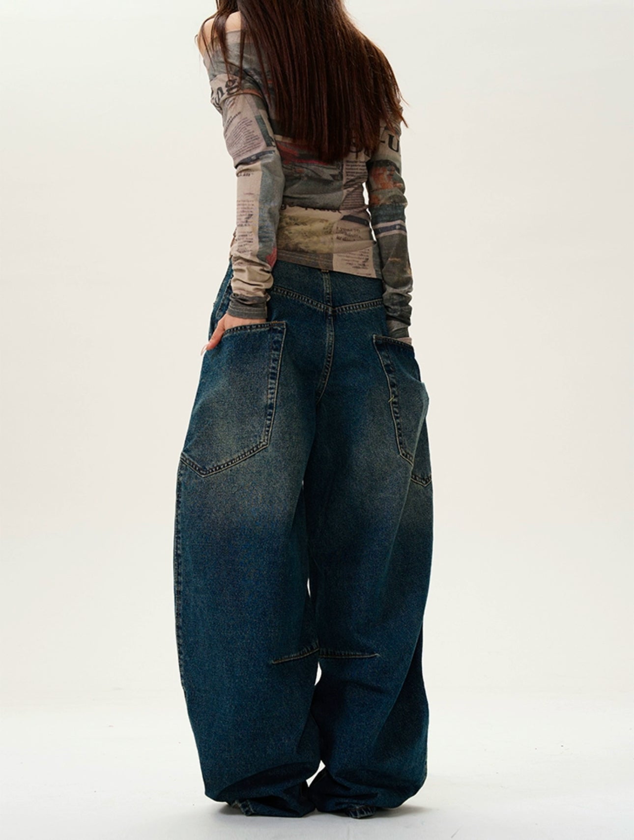 Curve denim pants