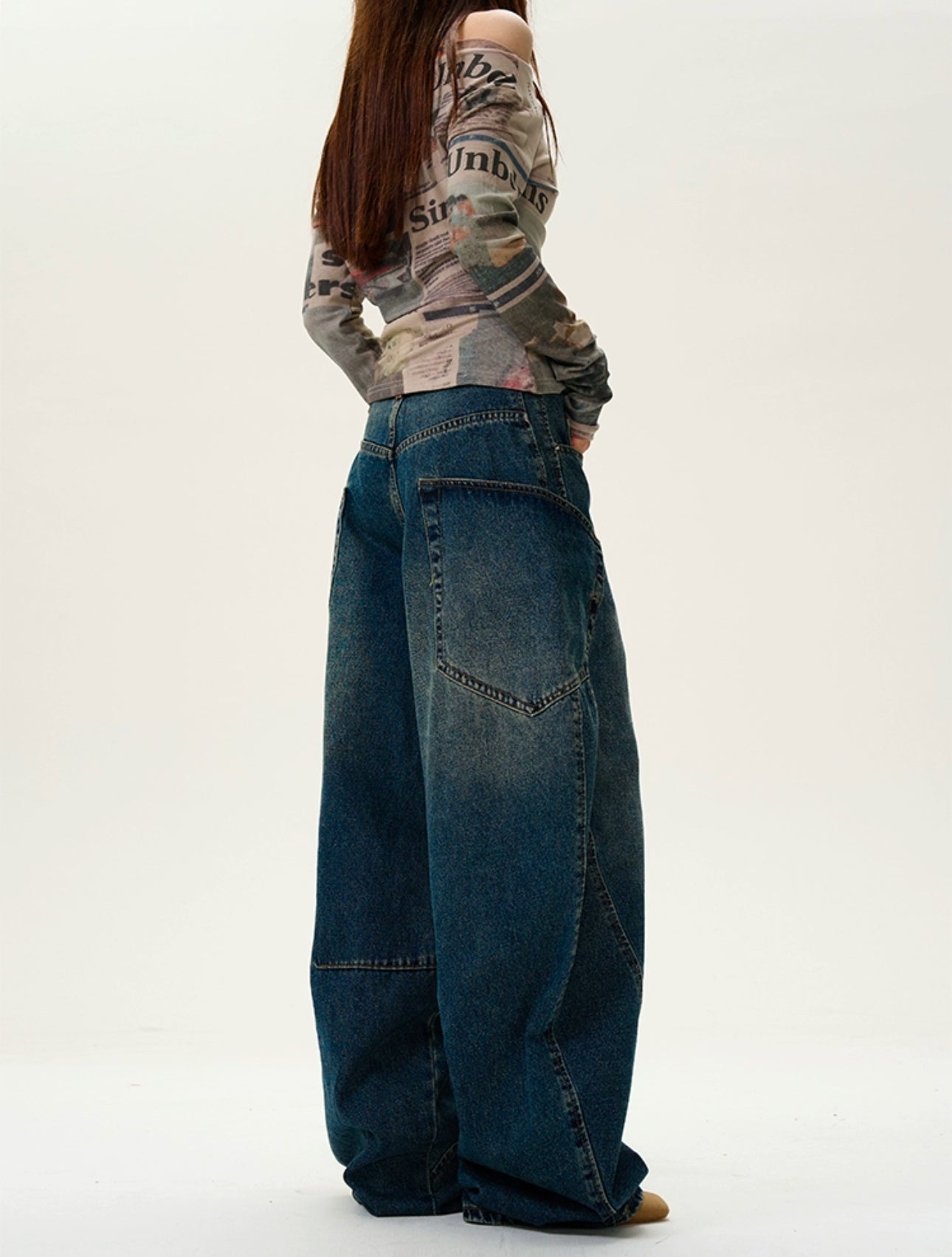 Curve denim pants