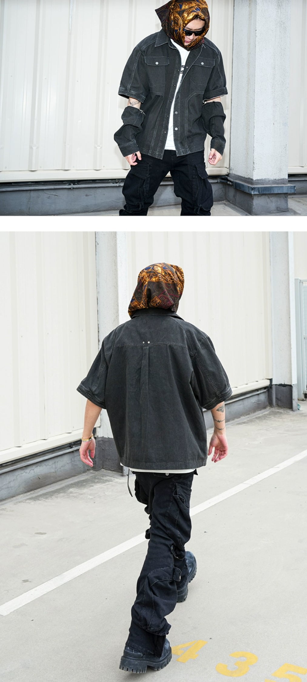 PMW 2WAY patchwork shirt jacket