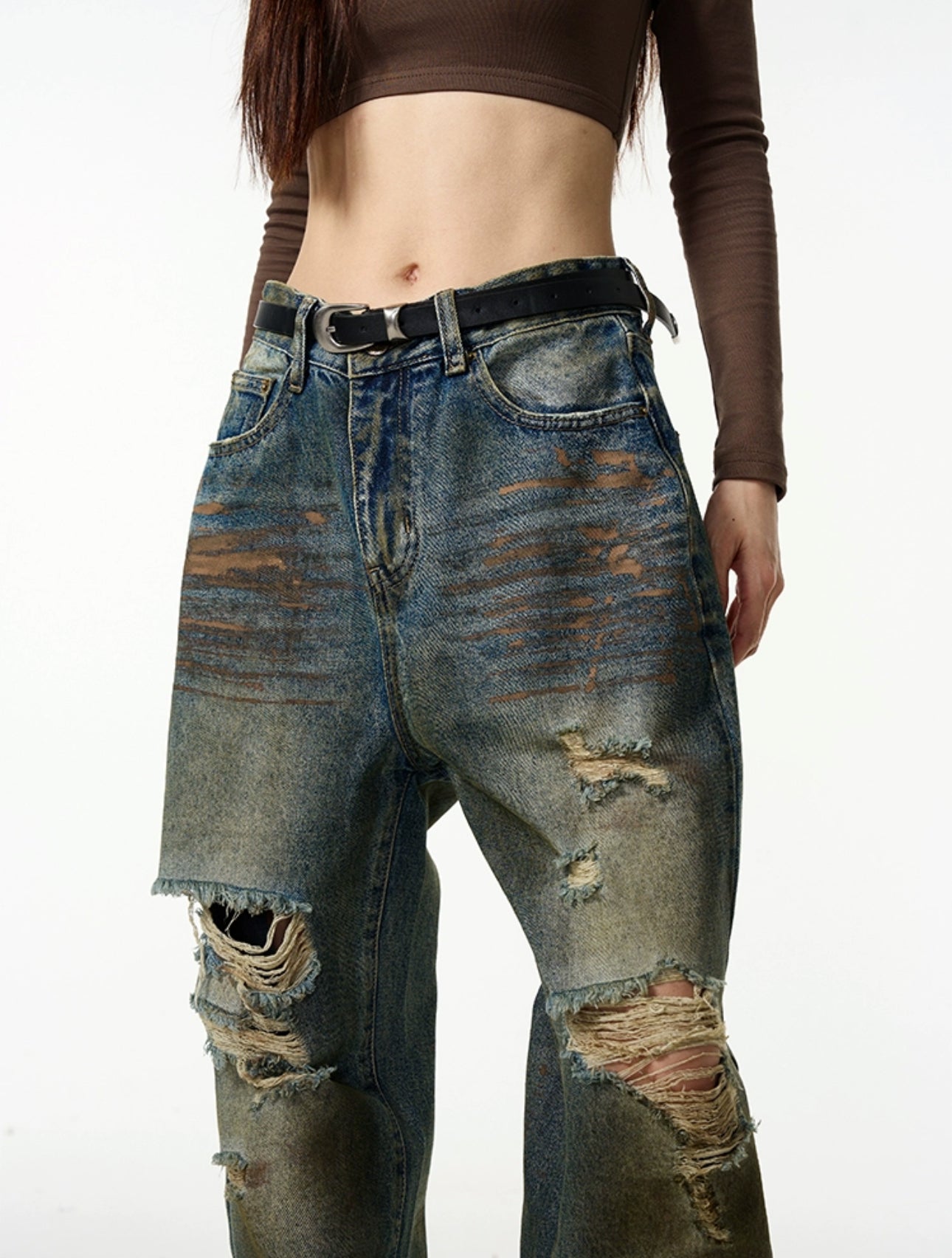 WS dirty damage denim