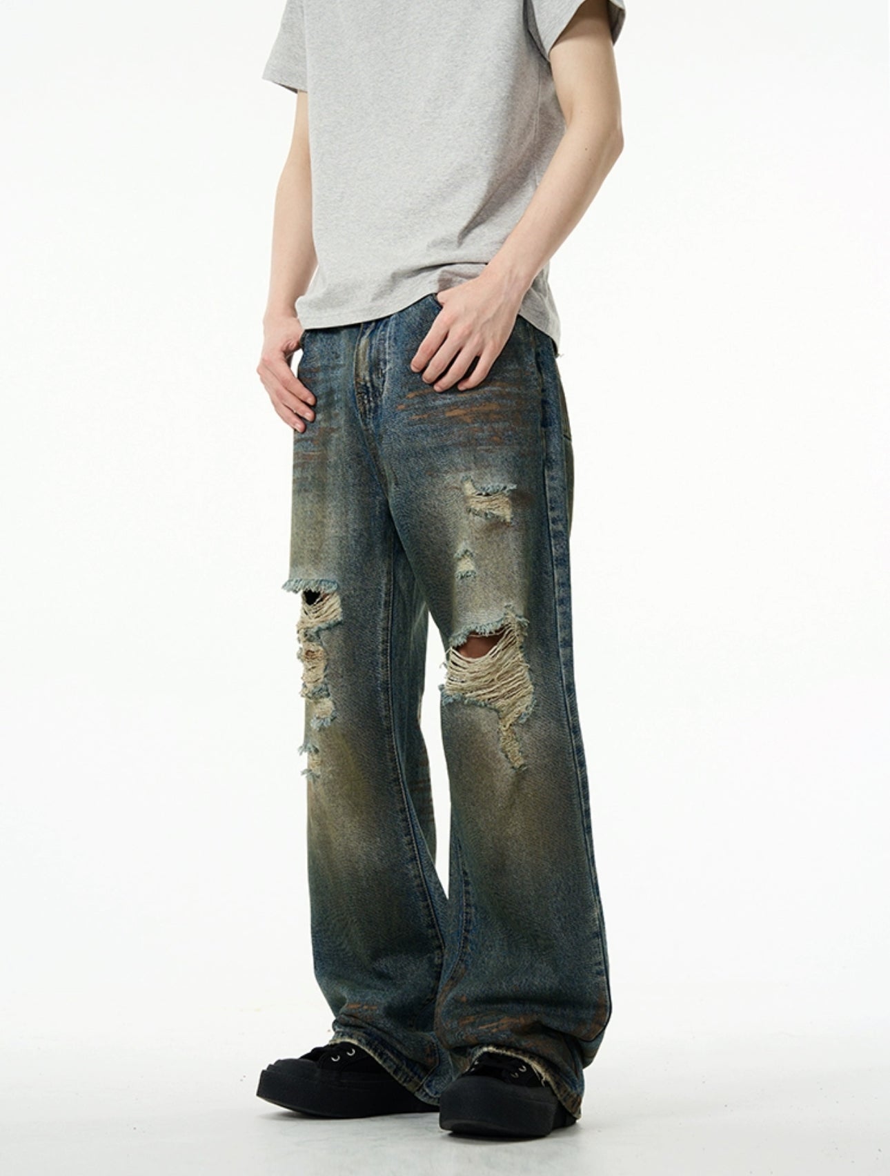 WS dirty damage denim