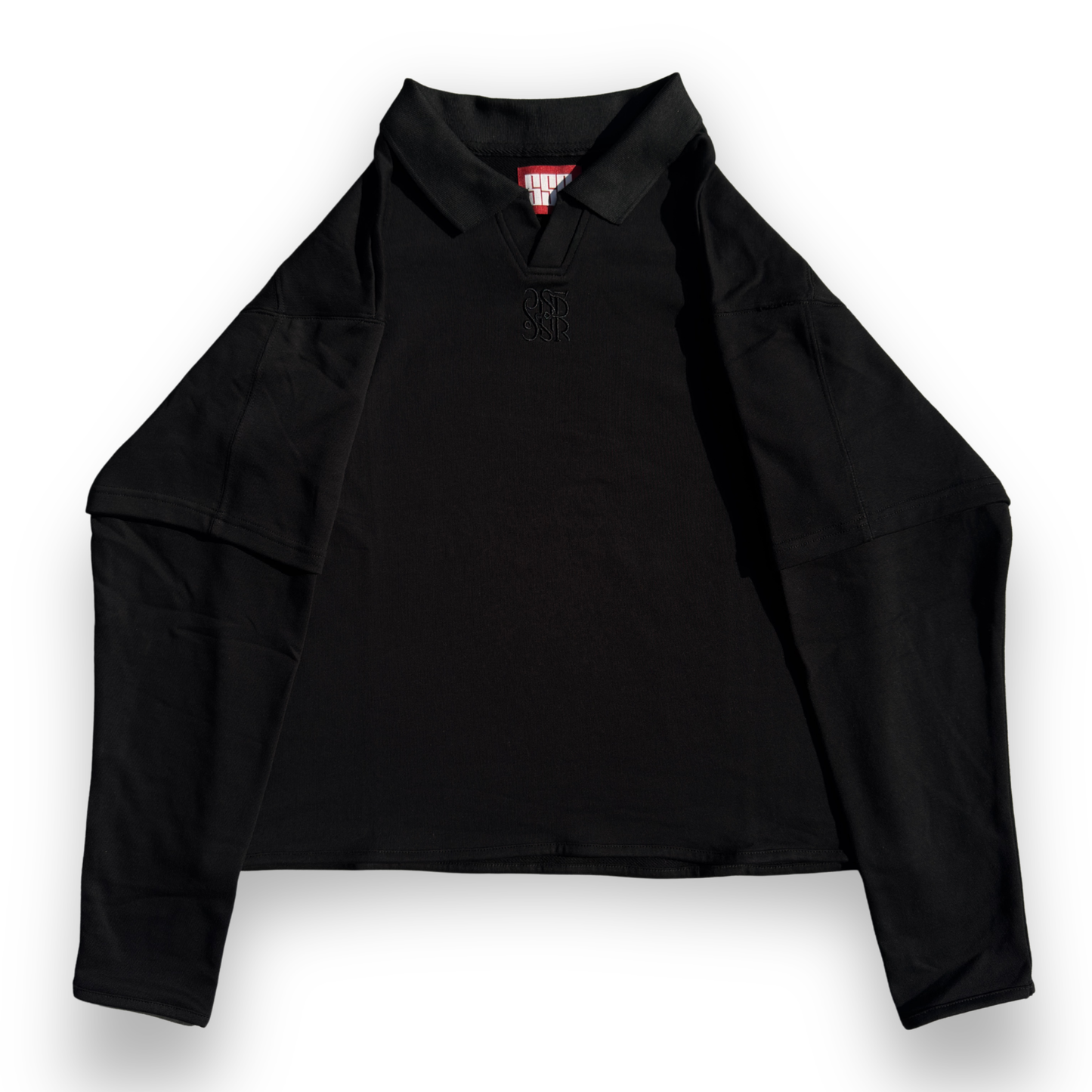 Cropped Embroidery Sleeve Tee