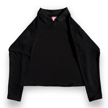 Cropped Embroidery Sleeve Tee