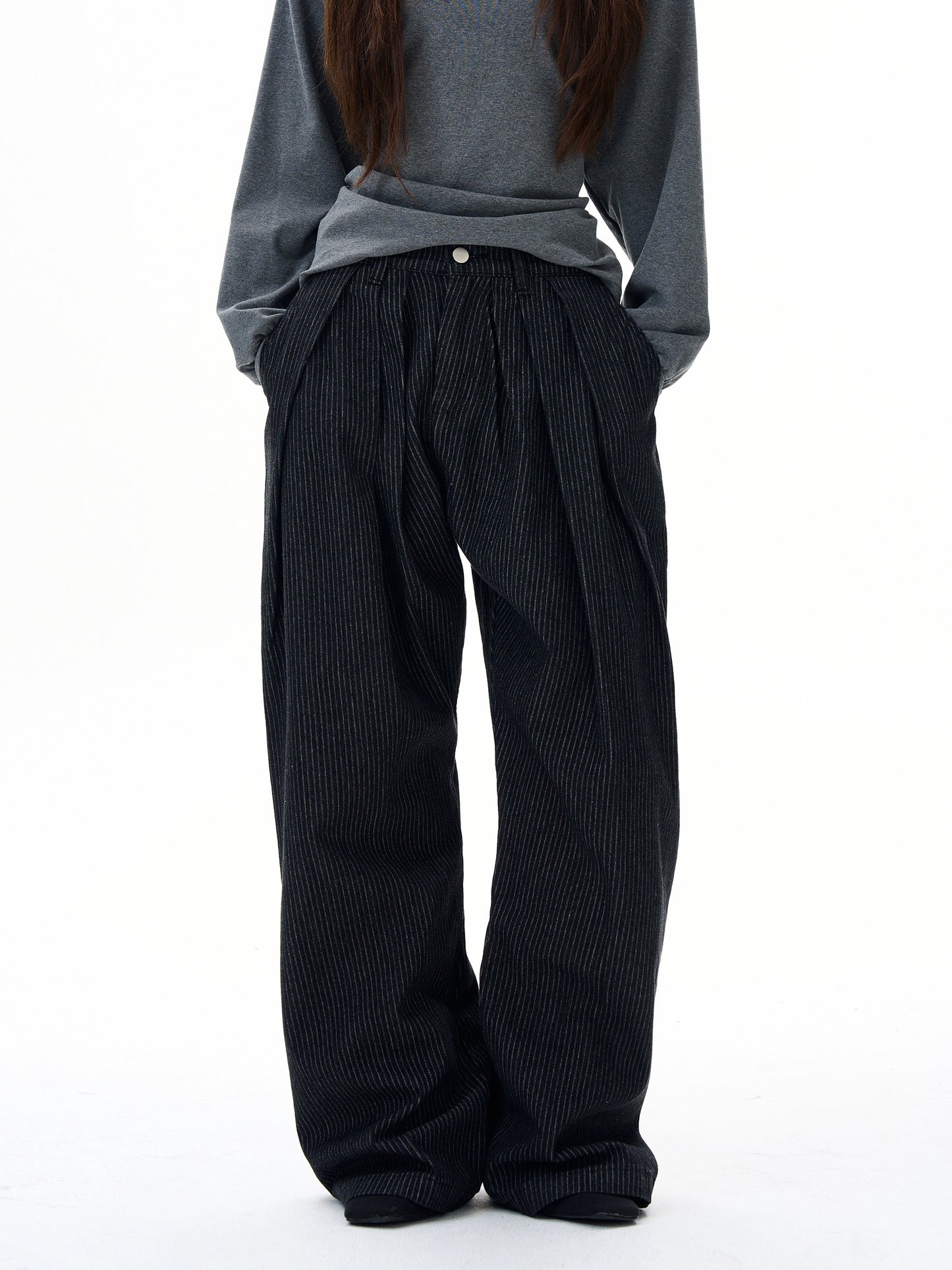 TS Stripe pleated trousers