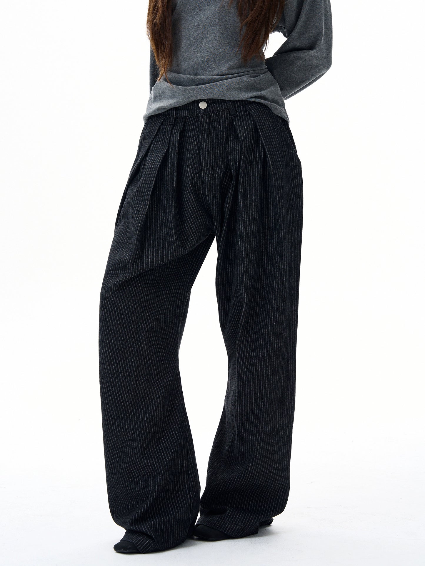 TS Stripe pleated trousers